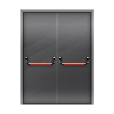 Огнеупорная дверь со скрытыми петлями EI 30 с антипаникой цвет RAL 9004