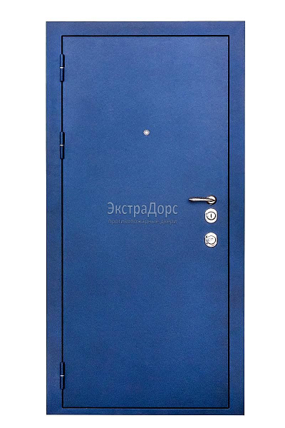 Противопожарная уличная дверь металлическая утепленная EIW 60 синяя глухая однопольная в Звенигороде  купить